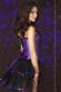 CHILIROSE: satin bodice with lace and sequins. Black-purple.