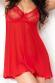 Babydoll con coppe in pizzo. Rosso