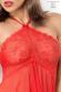 CHILIROSE: micronet and lace chemise red.