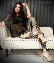 Leggings fantasia animalier beige/nero.