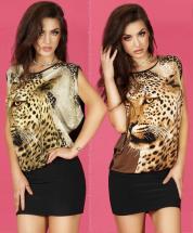 CHILIROSE: mini dress with leopard print. 2 colors