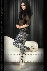 Leggings fantasia animalier blu/nero.