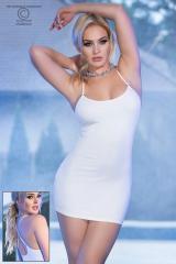 White Mini Dress with rhinestone.