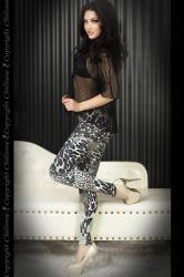 Leggings fantasia animalier blu/nero.
