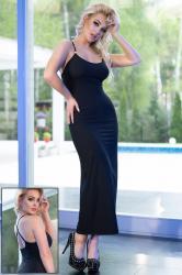 Black Long Dress with rhinestone.