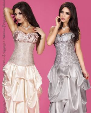 CHILIROSE: corpetto broccato con coppe in raso.