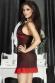 Babydoll a pois con merletto in pizzo. Nero rosso.