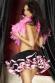 Gonna petticoat nero-rosa in tulle e satin.