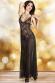 CHILIROSE: abito in chiffon con inserti in pizzo.