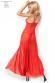 CHILIROSE: abito in chiffon con inserti in pizzo. Rosso