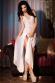 CHILIROSE: abito in chiffon con inserti in pizzo. Bianco.