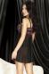 Babydoll in microrete con fascia in pizzo.