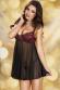 Babydoll in chiffon con coppe in pizzo.