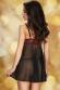 Babydoll in chiffon con coppe in pizzo.