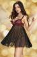 Babydoll in chiffon con coppe in pizzo.