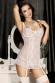 Chemise in pizzo ricamato con fiocco posteriore. Bianco