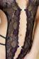 CHILIROSE: body in pizzo con profonda apertura e strass. Nero