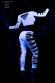Top e leggings stringati con intagli. Bianco