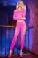 Top e leggings stringati con intagli. Rosa fluo