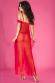 CHILIROSE: vestaglia lunga in chiffon e pizzo. Rosso