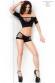 Top e shorts con intagli. Nero