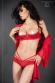 Due pezzi carioca in pizzo con ciondolo. Rosso.