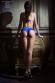 CHILIROSE: completino intimo 2 pezzi in pizzo con stringhe. Blu.