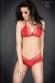 CHILIROSE: completino intimo in pizzo con stringhe. Rosso.