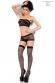 CHILIROSE: set 3 pezzi a rete con cuori. Nero