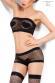 CHILIROSE: set 3 pezzi a rete con cuori. Nero