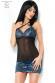 Chemise pizzo/microrete + tanga.