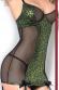 CHILIROSE: chemise maculata con inserti a rete. Nero/verde.