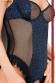 CHILIROSE: body maculato con inserti a rete. Nero/blu.