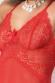 Abito in microrete con inserti in pizzo. Rosso