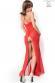 Abito in microrete con inserti in pizzo. Rosso