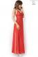 Abito in microrete con inserti in pizzo. Rosso