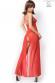 Abito in microrete con inserti in pizzo. Rosso