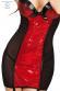 Chemise nera con paillettes rosse.