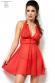 Babydoll in microrete e pizzo ricamato con tanga.