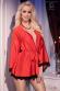 CHILIROSE: vestaglia in satin e pizzo. Rosso.