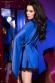 CHILIROSE: vestaglia in satin e pizzo. Blu.