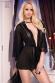 CHILIROSE: vestaglia in tulle e pizzo. Nero