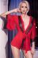 CHILIROSE: vestaglia in tulle e pizzo. Rosso
