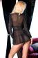 CHILIROSE: chemise corta in tulle e pizzo con maniche.