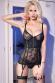 Guepiere in tulle e pizzo con gancetti.