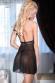 CHILIROSE: babydoll in tulle e pizzo con ricami in lurex.