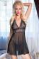 CHILIROSE: babydoll in tulle e pizzo con ricami in lurex.