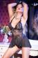 Babydoll in pizzo e tulle con tanga.