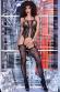 Catsuit ricamata effetto reggicalze con pizzo e asolature.