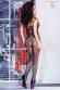 Catsuit ricamata con disegno body e spalline multiple.